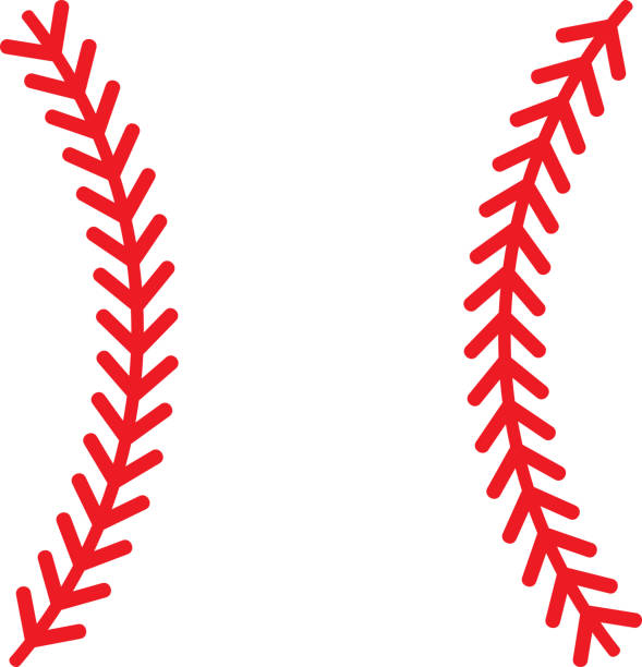 baseball laces (szwy) wektor - softball softball player playing ball stock illustrations