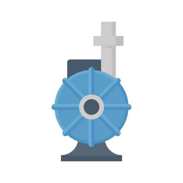 water pump vector icon design for control, distribution and supply water, oil and gas. - santrifüj stock illustrations