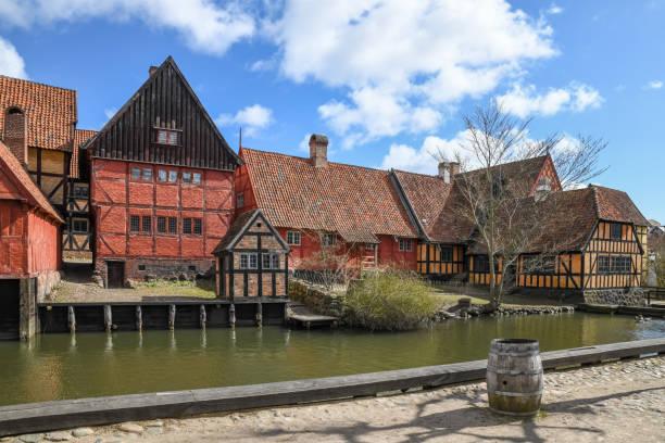 istock River and traditional buildings in Old Town Aarhus 1392300170