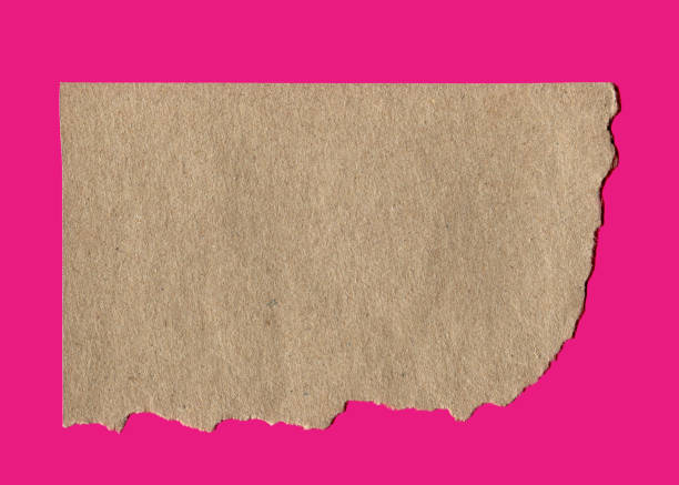 Piece of paper with torn edges on bright pink background, copy space