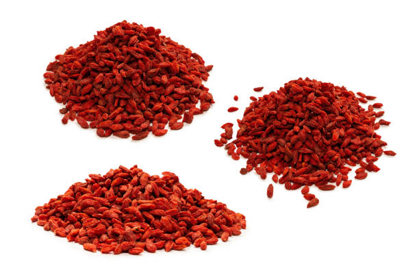 istock Red berries goji isolated on a white background. 1392302453