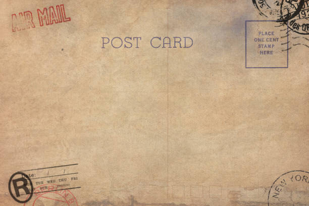 istock Backside of blank postcard with dirty stain 1392303828