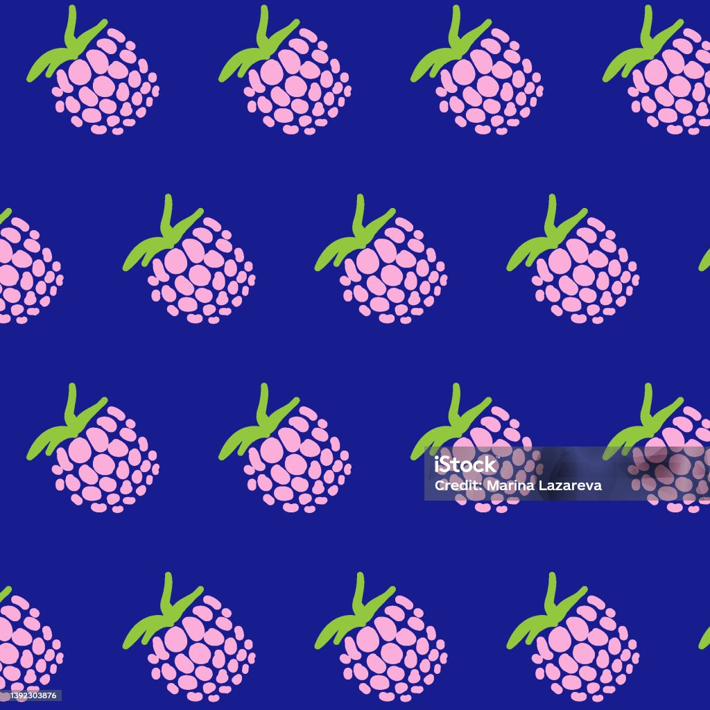 Raspberry Scatter Pattern Raspberry Berry Pattern 2eps Stock Illustration - Download Image Now ...