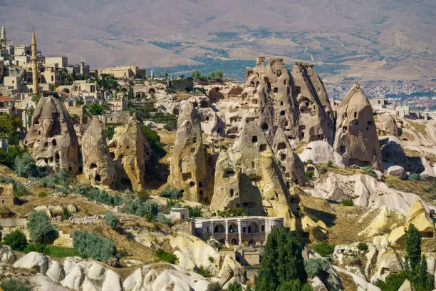 Landscapes of the Valley of Pigeons on summer in a sunny day in Cappadocia, Turkey