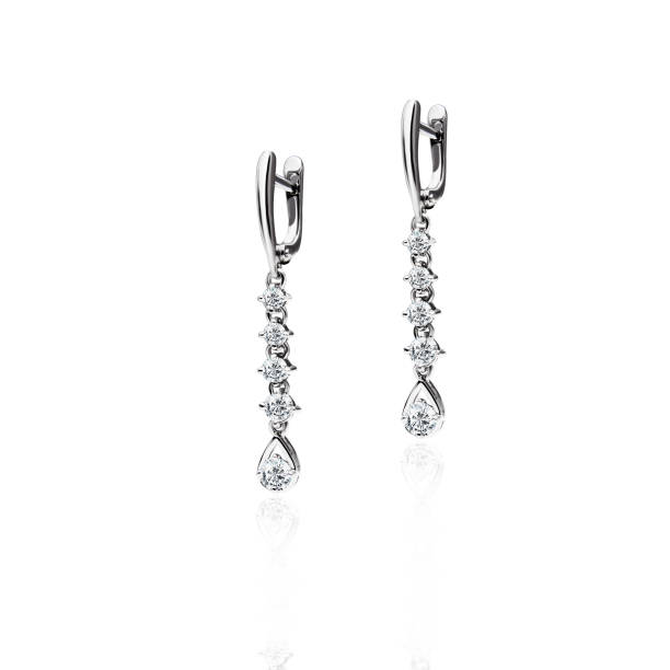diamentowe kolczyki - diamond earrings zdjęcia i obrazy z banku zdjęć