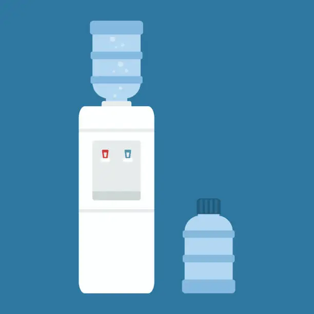 Vector illustration of Water Cooler With Full Bottle