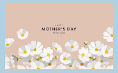 istock Mother's day Greeting card design  in modern art style with hand drawn spring flowers in pastel colors and trendy typography for banner, poster, cover, social media 1392306577