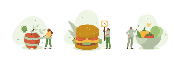 ilustrações de stock, clip art, desenhos animados e ícones de heathy food set - heathy food