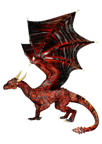 3D rendering of a fantasy dragon isolated on white background