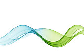 istock Abstract wave design element, blue-green lines. Transparent wave background. Vector 1392311226