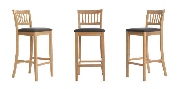 istock Set with stylish bar stools on white background. Banner design 1392311392