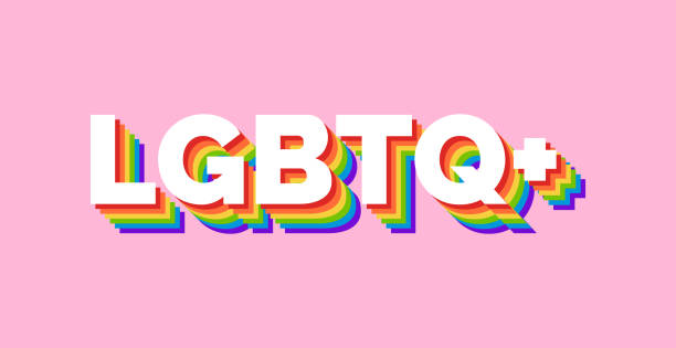 lgbtq+ rainbow typography illustration for lgbtqia pride month - lgbtq 幅插畫檔、美工圖案、卡通及圖標