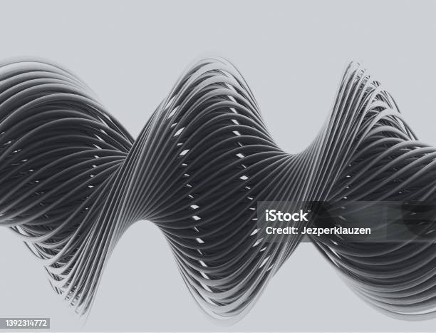 Twisted Abstract Metallic Wire 3d Render Stock Photo - Download Image Now - Data, Abstract, Cable