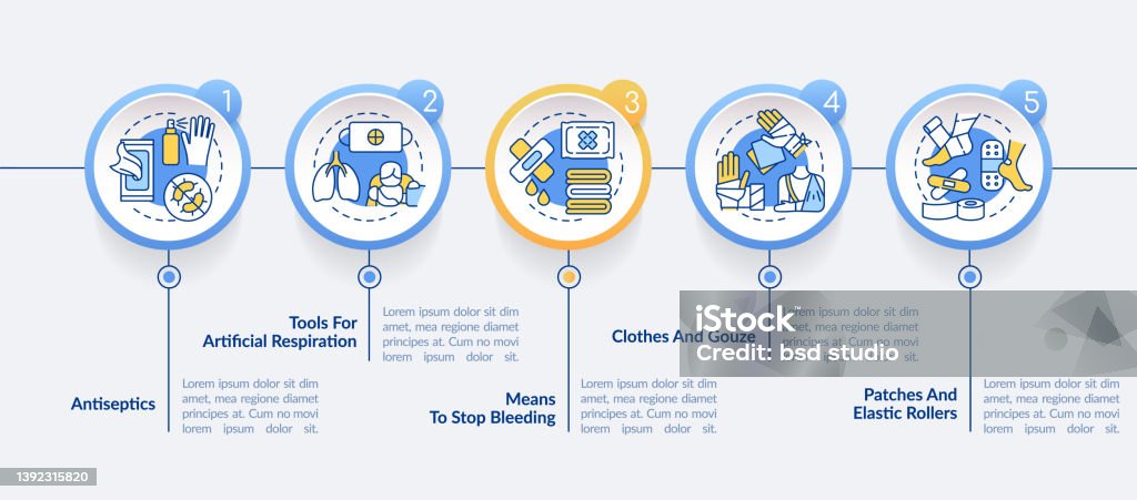 First Aid Visualizations First Aid Kit Circle Infographic Template Stock Illustration - Download ...