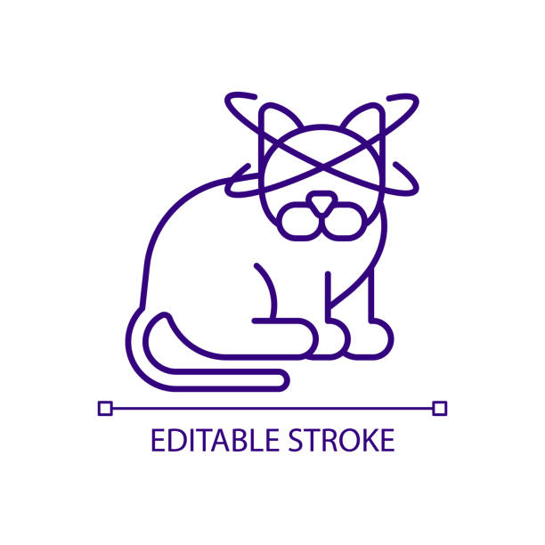 Feline vestibular disease RGB color icon Feline vestibular disease RGB color icon. Cat losing balance and coordination. Unusual condition. Isolated vector illustration. Simple filled line drawing. Editable stroke. Arial font used weak cat stock illustrations