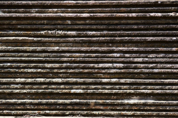 toxic waste with asbestos from piled-up asbestos sheets