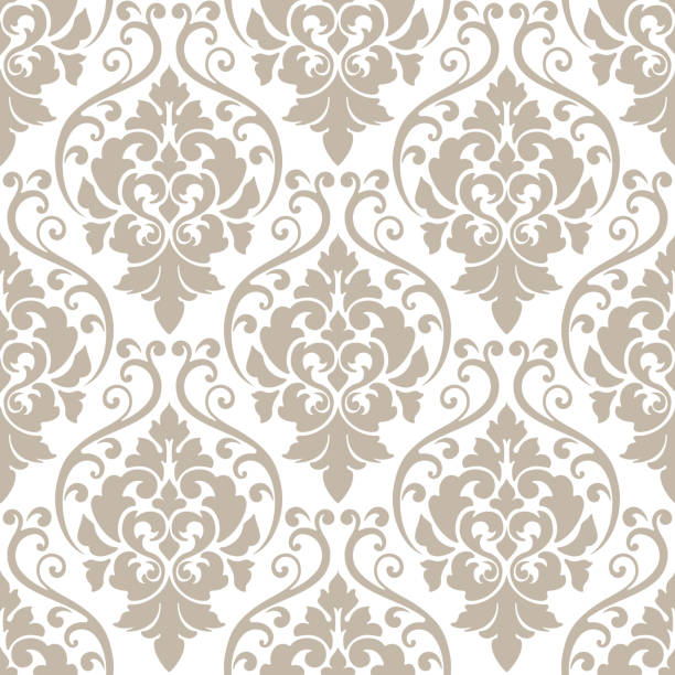 damast nahtloses musterelement. vektor floral damast ornament vintage illustration. - wallpaper pattern silk pattern rococo style stock-grafiken, -clipart, -cartoons und -symbole