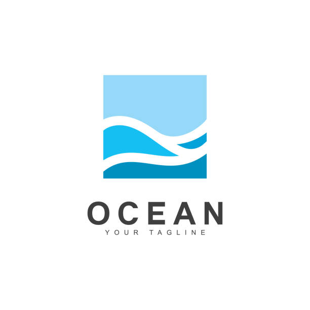 illustrations, cliparts, dessins animés et icônes de ocean wave logo template vector, ocean conception de logo simple et moderne - wave surfing sea surf