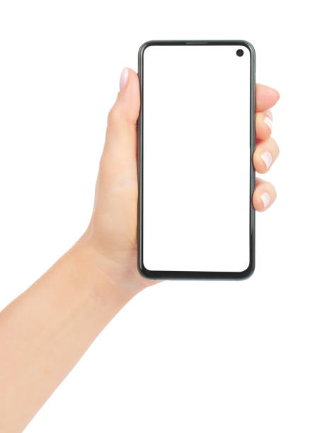 istock Hand holding modern Smart Phone, isolated on white background 1392322571