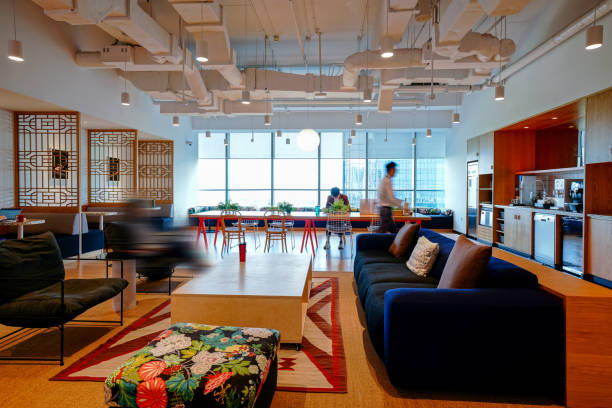 istock Interior of modern office lobby 1392325486