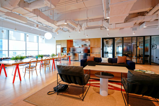 istock Interior of modern office lobby 1392325625