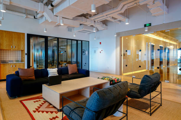 istock Interior of modern office lobby 1392325681