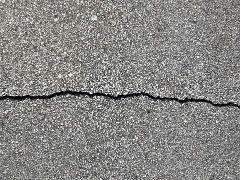 Crack in asphalt