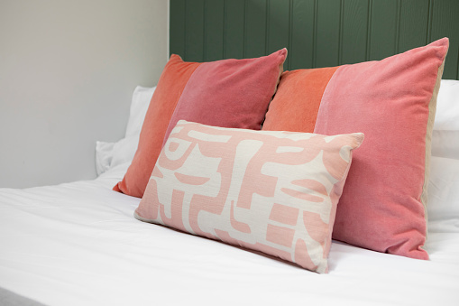 Colourful cushions in guest accommodation