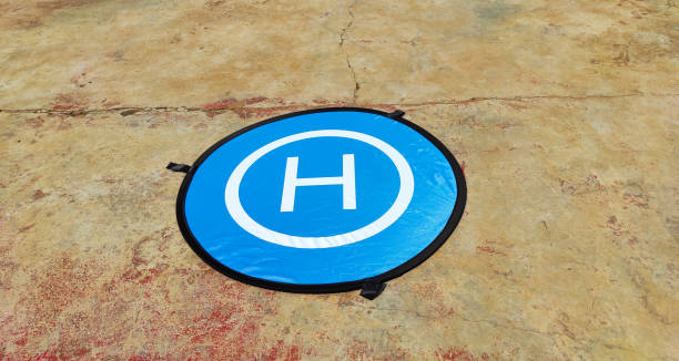 istock Blue landing pad - stock photo 1392335497