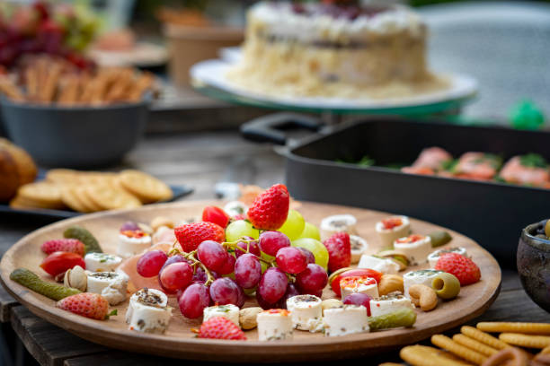 istock Party Buffet Food Table Healthy Meal Concept. 1392335680