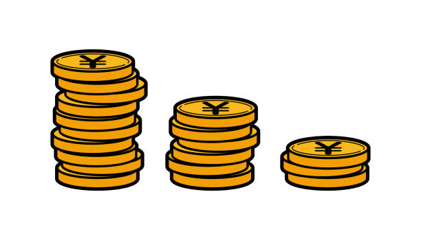 積み上げ円貨のベクタ��ーイラスト - coin stack change heap点のイラスト素材／クリップアート素材／マンガ素材／アイコン素材
