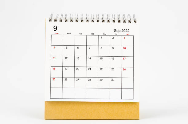istock September 2022 desk calendar on white background. 1392337372