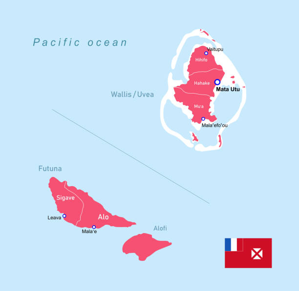 Wallis and Futuna map Illustration Wallis and Futuna islands map wallis and futuna islands stock illustrations