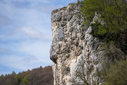 Danube breakthrough from Kelheim to Weltenburg monastery with rocks and the current of the Danube