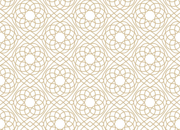 arabic pattern arabic ornate seamless loopable pattern background art deco stencils stock illustrations