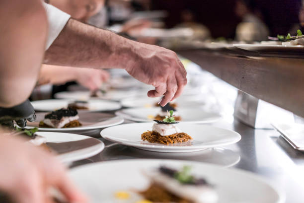 istock the chef is preparing the dessert plate in the kitchen 1392343900
