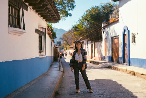 istock Woman walking  in San Cristobal de las Casas 1392346607