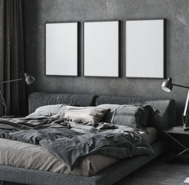 istock Frame mockup in loft bedroom interior 1392347417
