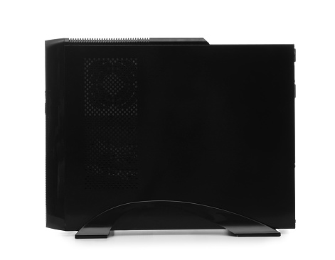 Black Computer System Technology Modern Black Computer System Unit Isolated On White Stock Photo ...