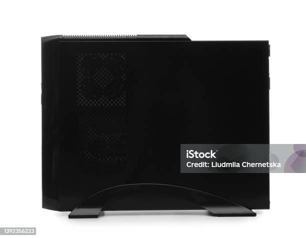 Black Computer System Technology Modern Black Computer System Unit Isolated On White Stock Photo ...