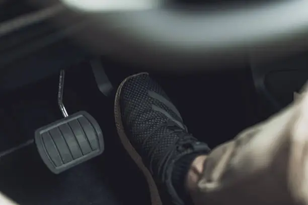 Photo of Foot on the accelerator for a right hand drive