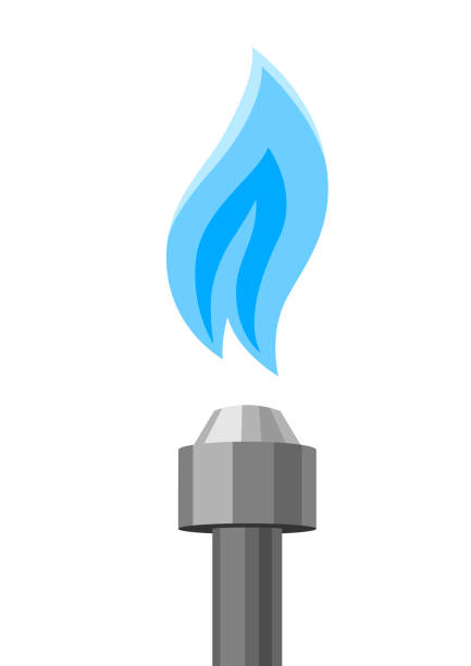 ilustrações de stock, clip art, desenhos animados e ícones de illustration of natural gas extraction. industrial and business image. - natural gas flame fuel and power generation heat