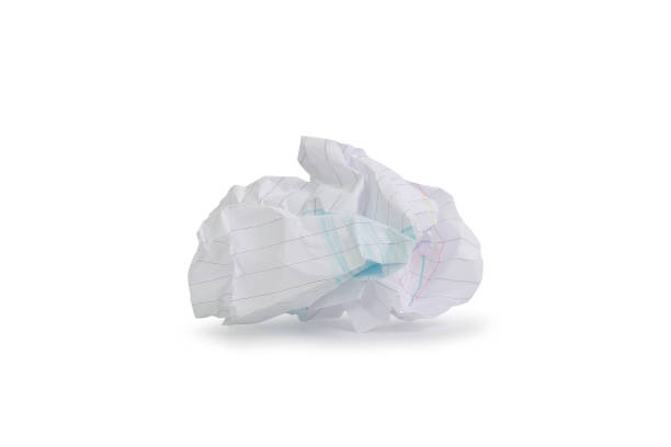 istock White lines crumpled paper isolated on white background. Image with Clipping path 1392358399