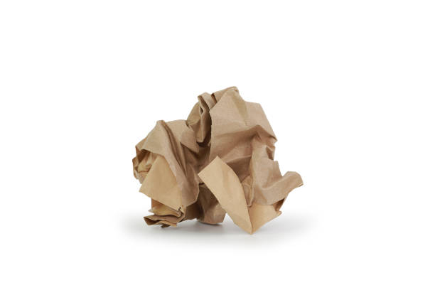 istock Brown crumpled paper isolated on white background. Image with Clipping path 1392359399