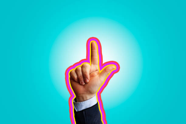 istock Businessman Hand On Blue Background 1392361295