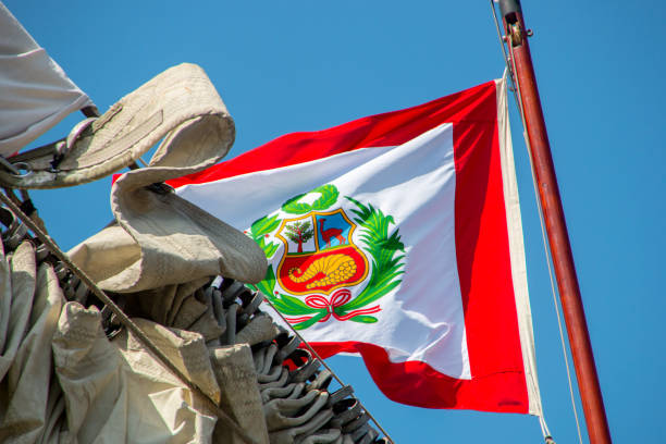 istock Peru flag outdoors in Rio de Janeiro. 1392361878