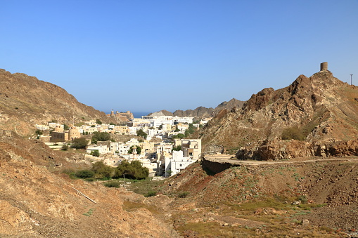 Old city of Muscat is separated from the rest of modern Muscat by coastal mountains. It is located along the Muttrah Corniche coastal road