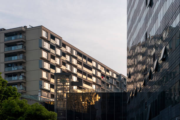 istock Facade of modern building in business district 1392368118