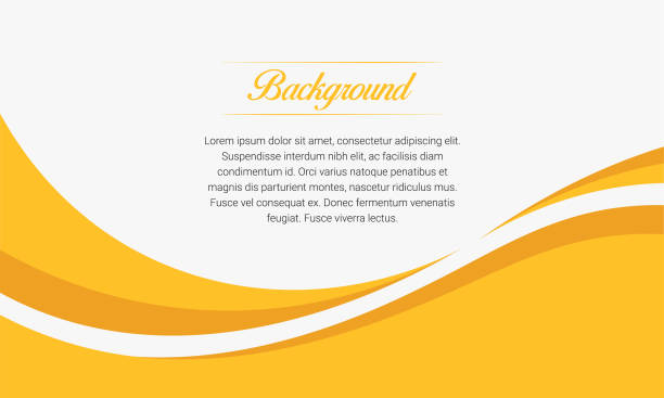 abstrakte gelbe welle präsentation hintergrund - biegung stock-grafiken, -clipart, -cartoons und -symbole