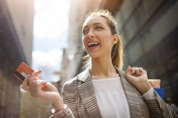 istock Shopping with credit card 1392390940